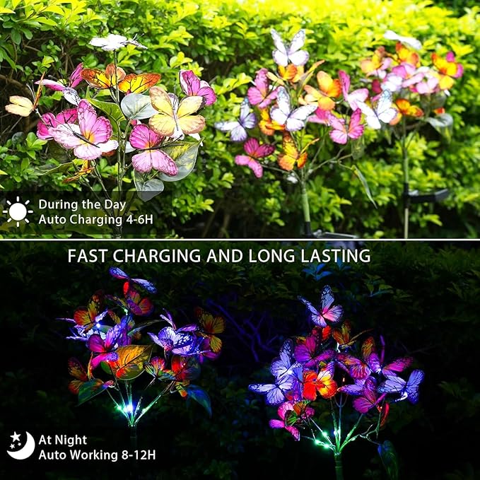 Solar Garden Lights Outdoor Waterproof Decorative Solar Lights Outdoor 8 Pack...