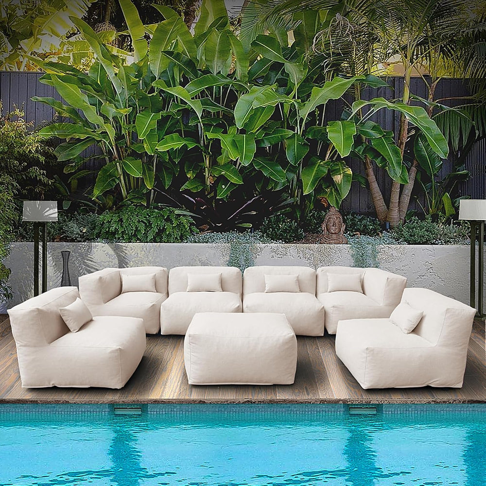 Dineli ANNYH Patio Garden Sectional Conversation Set Outdoor Modular Sofa