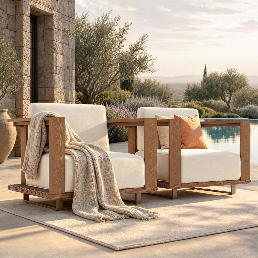 Sophia & William HDPE Patio Furniture Set, 2 Pieces Beige