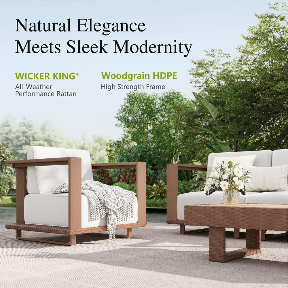 Sophia & William HDPE Patio Furniture Set, 2 Pieces Beige