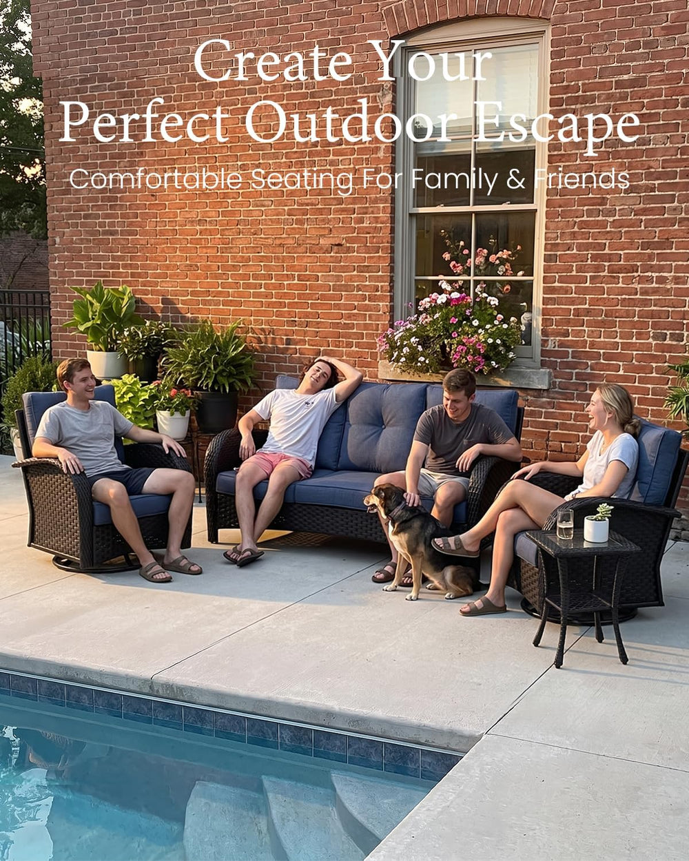 LayinSun 5 Pieces Outdoor Patio Furniture Set