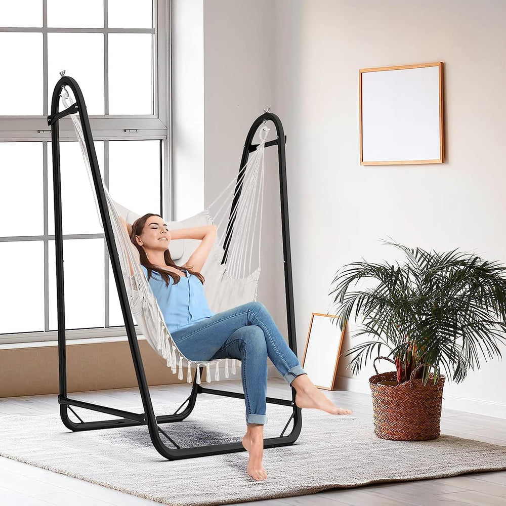 TOREVISIOR Hammock Chair with Stand, 350 lbs Swing Chair for Indoor Outdoor