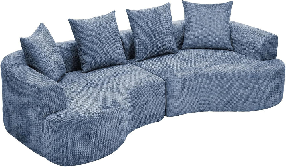 109” Curved Sectional Sofa, Modern Chenille Fabric Modular Couch