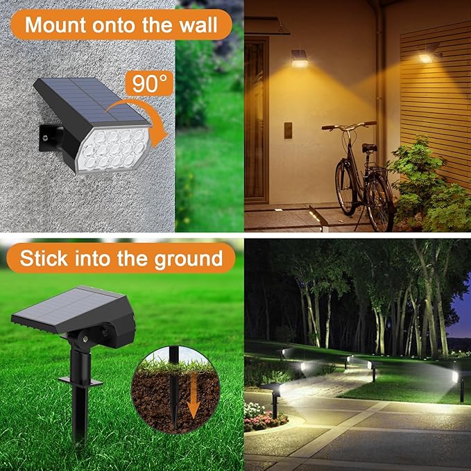 WELALO Solar Color Changing Spot Lights Outdoor, Waterproof Solar Halloween L...