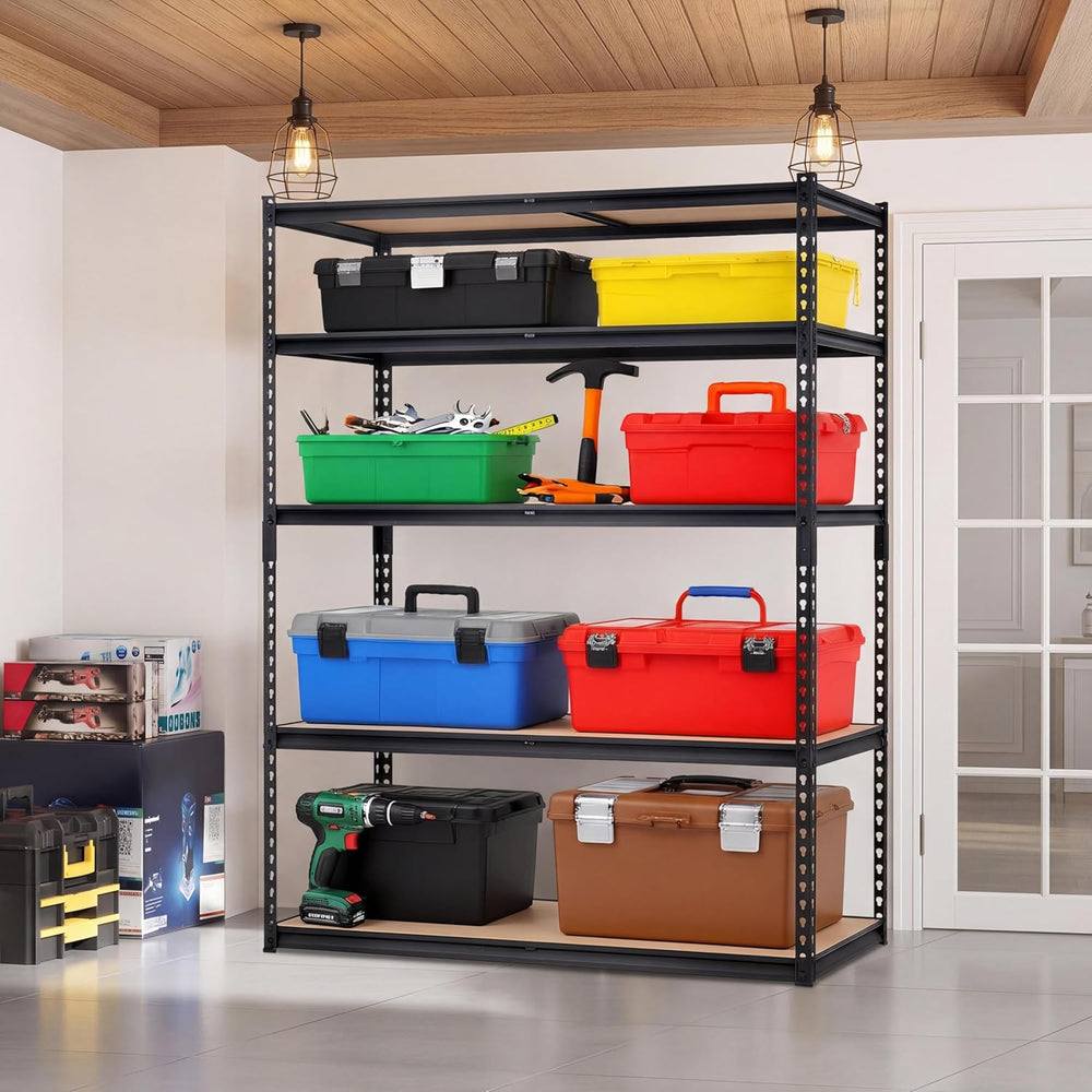 Heavy Duty Garage Storage Shelves 5-Tier Metal Adjustable Shelving Unit Stora...