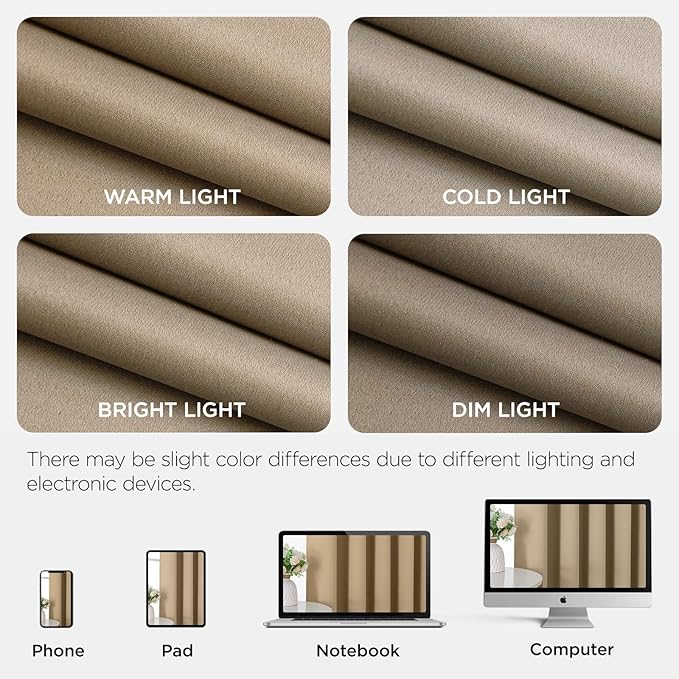 Joydeco Blackout Patio Sliding Door Curtains 108 Inches Long, Grommet Privacy...