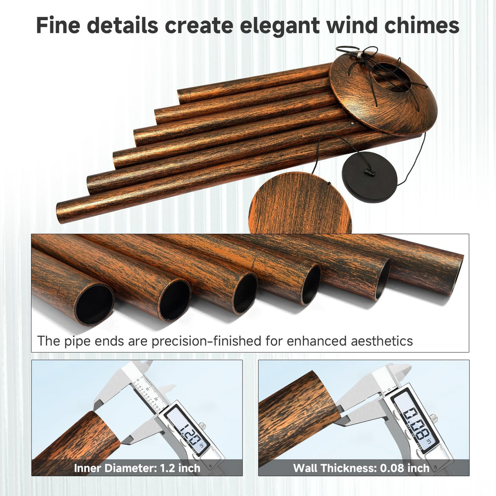 45" Large Wind Chimes for Outside,6 Thick and Bold Aluminum Tubes (Vintage)