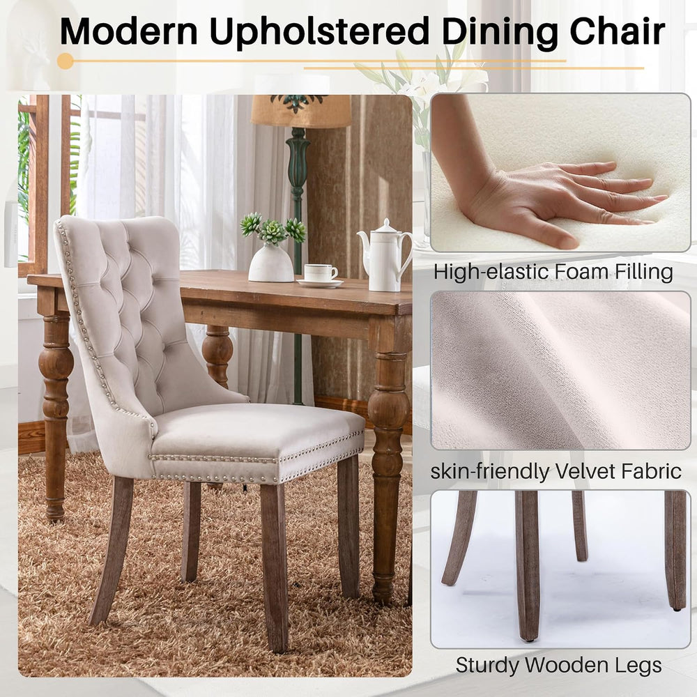 5-Piece Round Dining Table Set for 4, 43.3"-59" Extendable Round to...