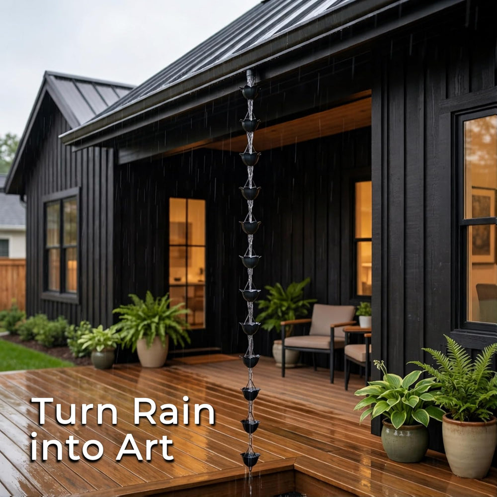 Gardzen Aluminum Rain Chain for Gutter