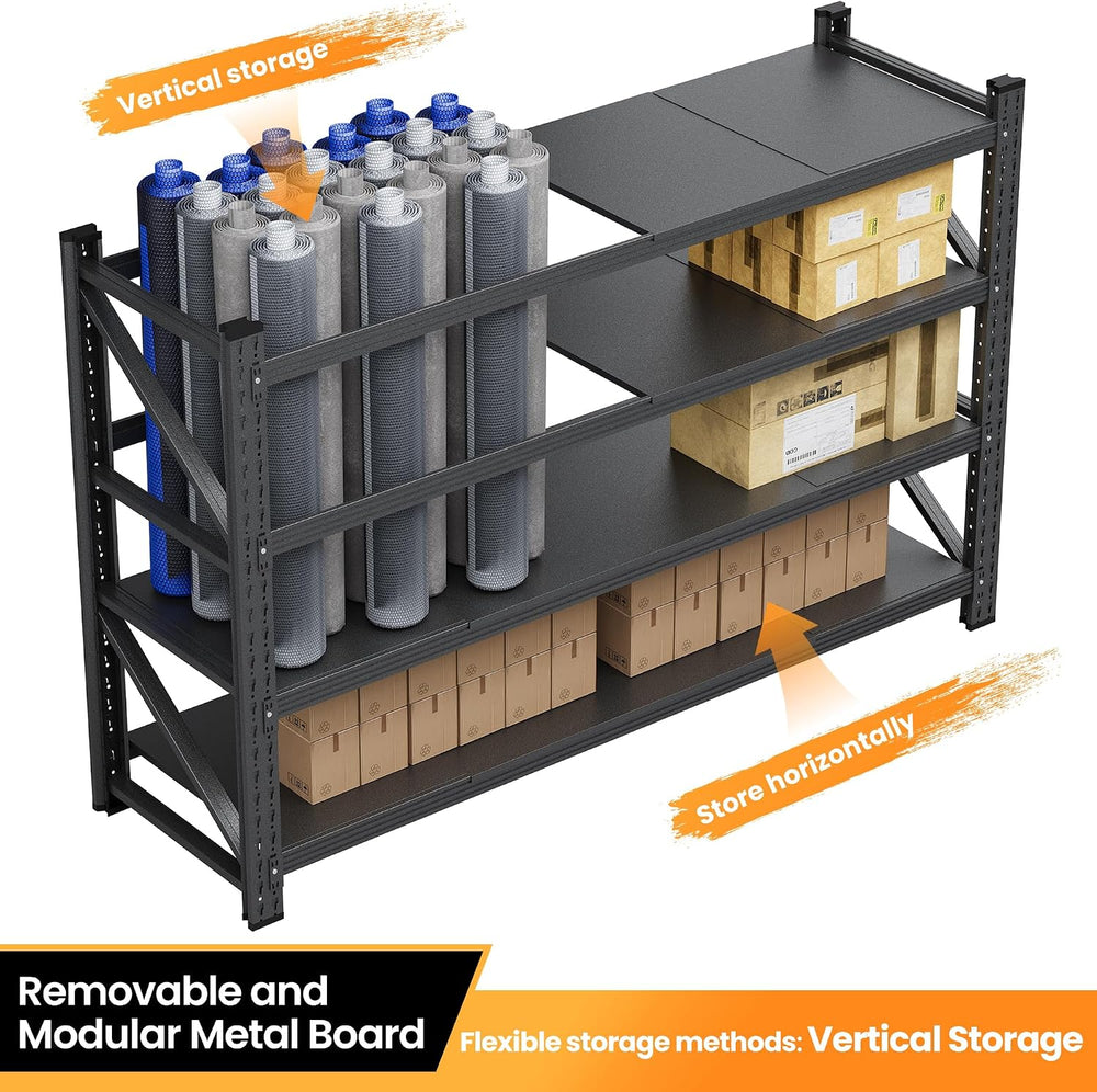40” Wide Heavy Duty Metal Garage Shelving, Adjustable Storage Shelf