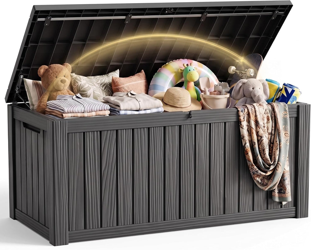 240 Gallon Large Outdoor Storage Box, Black