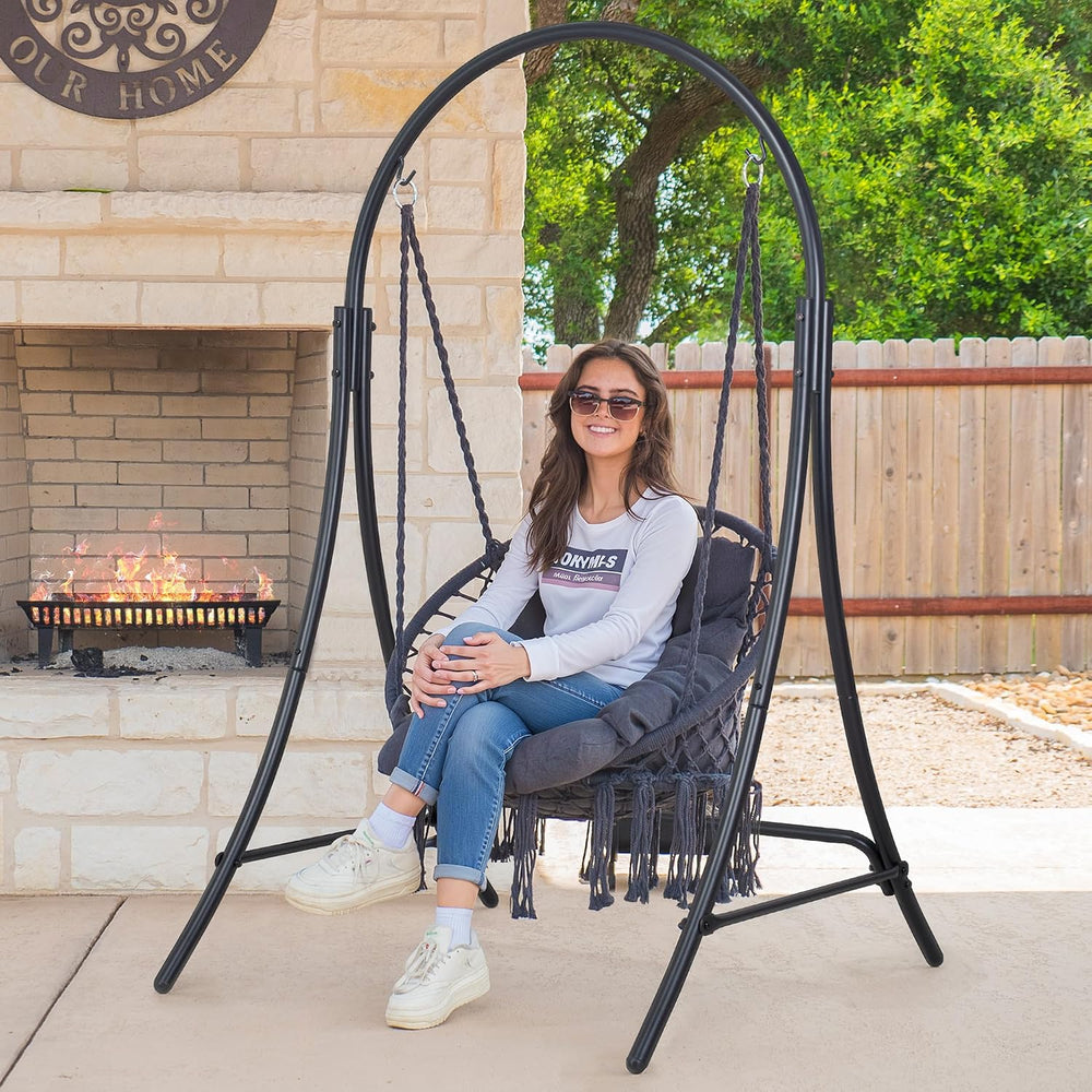 ANOW Hanging Swing Chair with Stand Included, Heavy Duty Hammock Chair with S...