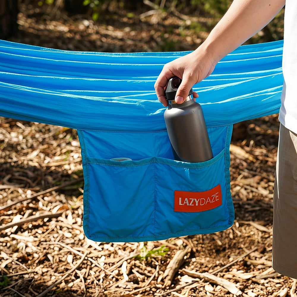 Lazy Daze Portable Camping Hammock with Curved Spreader Bar, Aqua
