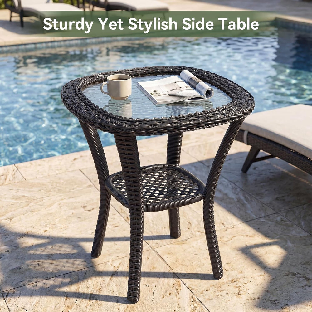Aoxun 10-Piece Widen Armrests Patio Furniture Set with 44" Fire Pit Table