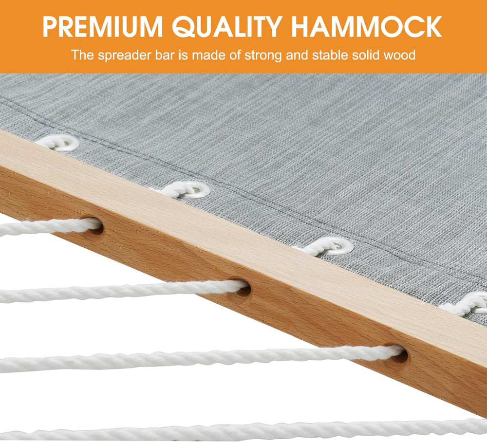 Lazy Daze 12 Ft Double Quick dry Hammock with Curved Steel Wood Grain Stand