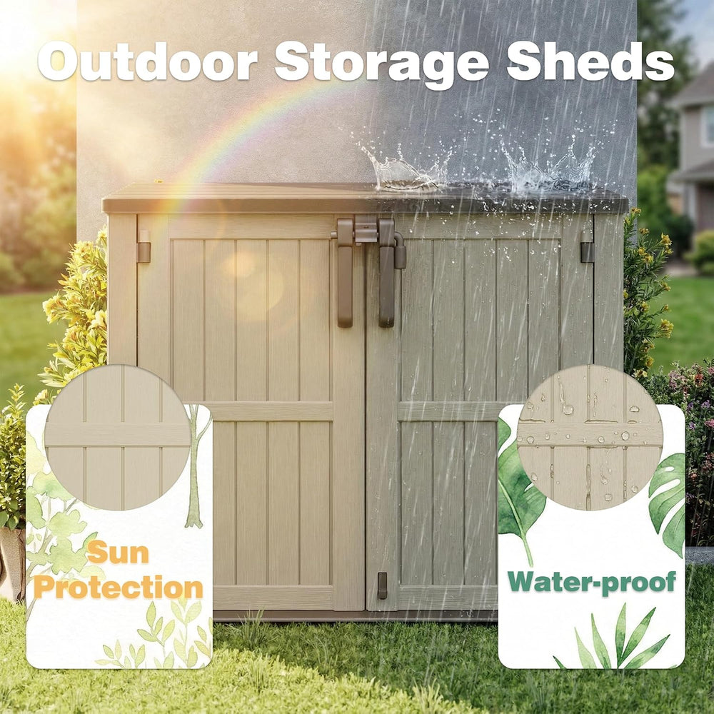 LHBcraft Waterproof Outdoor Storage Box 36 Cu Ft with Lockable Doors,Portable...