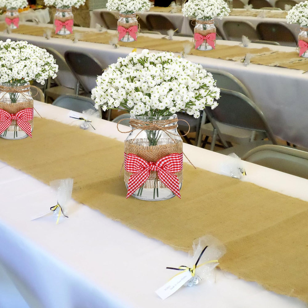 Daifunli 6 Set Picnic Party Centerpieces for Table Mason Jar Table Decor