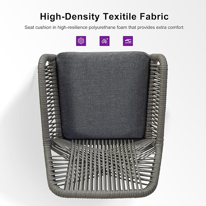 PURPLE LEAF Outdoor 24" Counter Height Bar Stools Chair Set of 2, All We...