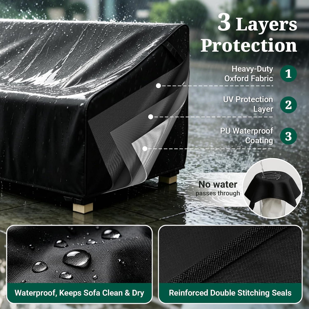 MR.COVER 4-Seater Outdoor Couch Cover Waterproof, Patio Furniture Cover for S...