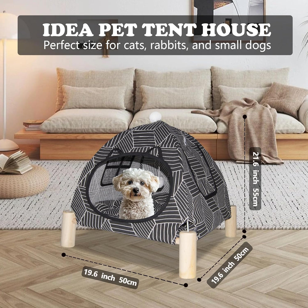 Elevated Pet Hammock Bed Tent House - Indoor/Outdoor, Quick Setup