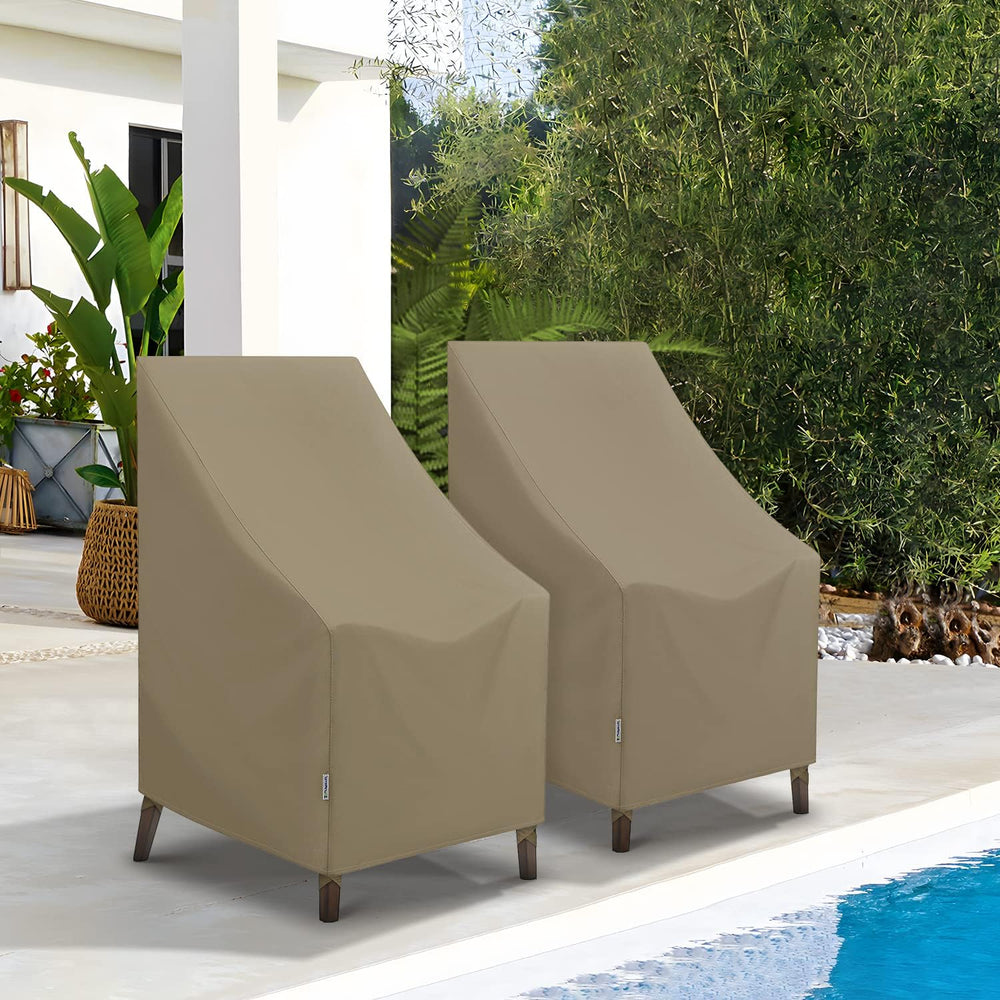 SunPatio Outdoor High Back Chair Covers 2 Pack, 27"W x 30"D x 42&qu...