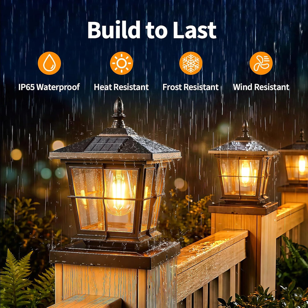 JOFIOS Solar Post Cap Light 4pack,3 Color Temps,fit 4x4/5x5 Deck Fence Post