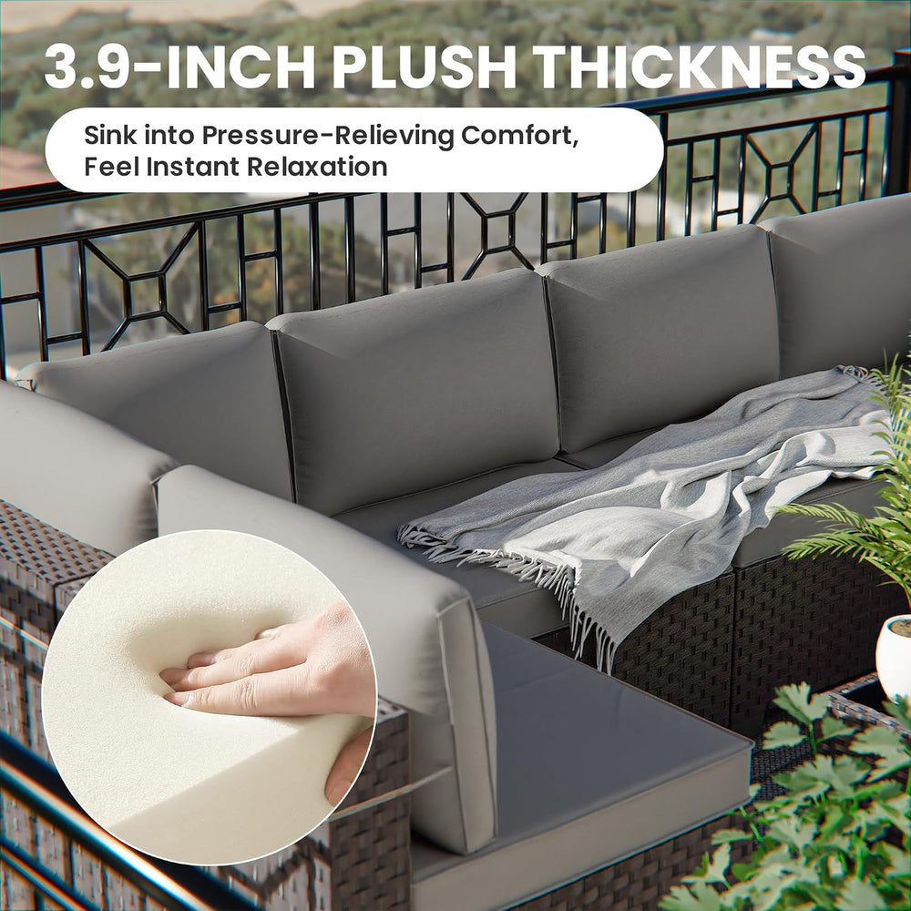 11 Pieces Outdoor Patio Furniture Set,Outdoor Sectional Furniture with 45&quo...
