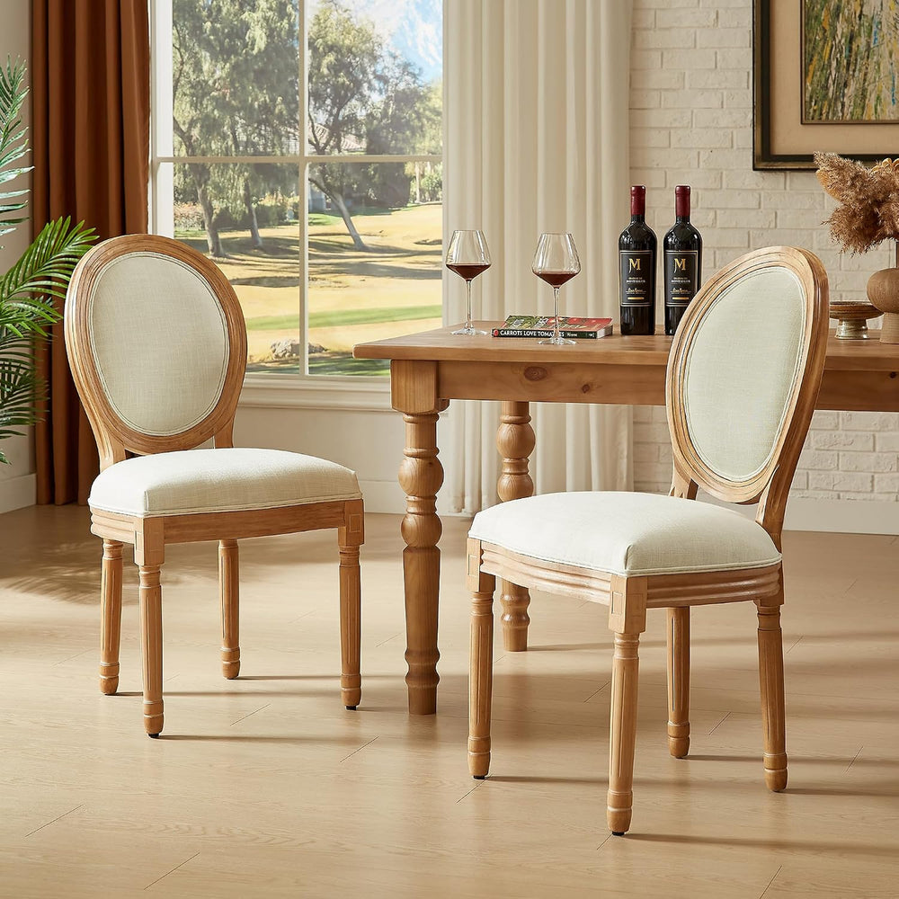 French Country Dining Chairs, Upholstered Dining Chairs Set of 2