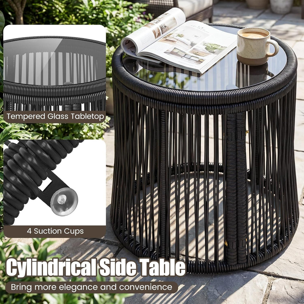 KOTEK 3 Piece Outdoor Wicker Bistro Set