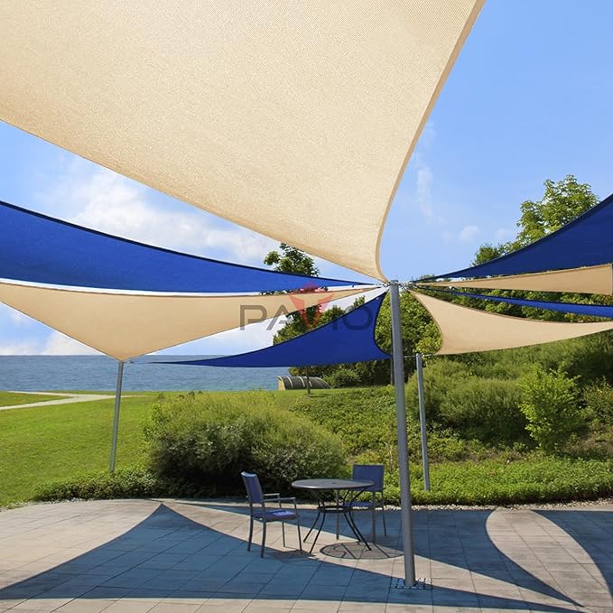 Patio Paradise 20' x20'x 20' Beige Sun Shade Sail Triangle Canopy...