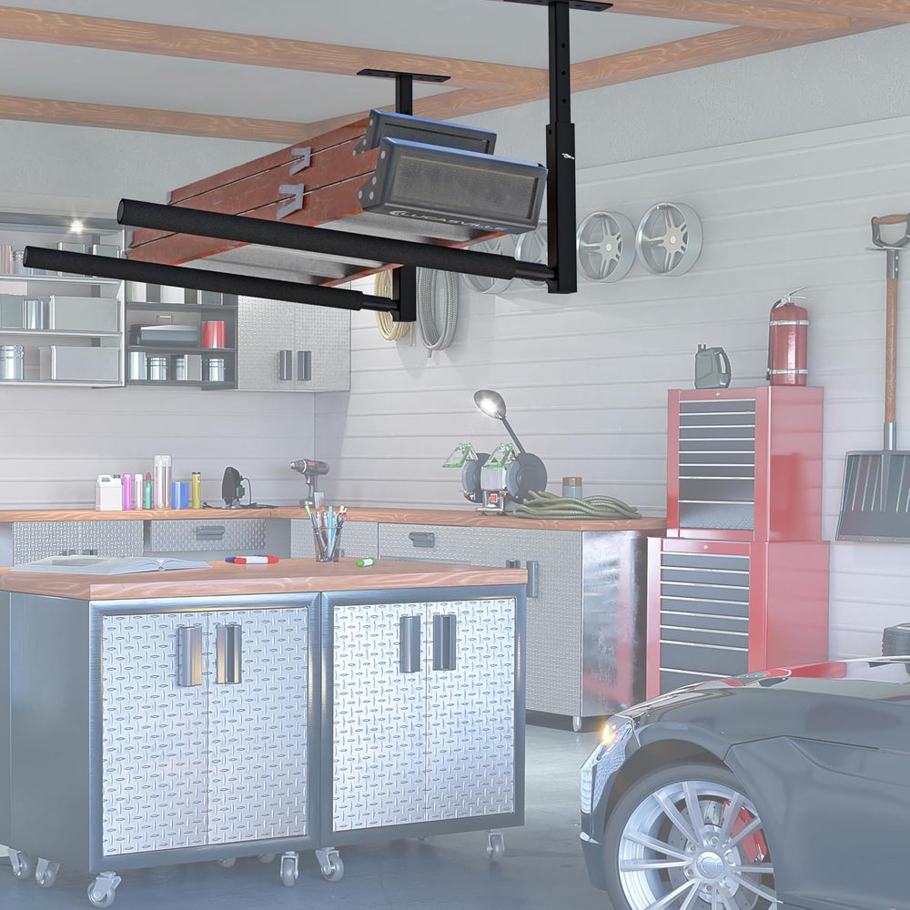 TRUSOON Ceiling Ladder Rack, 150 lbs Garage Storage, Adjustable