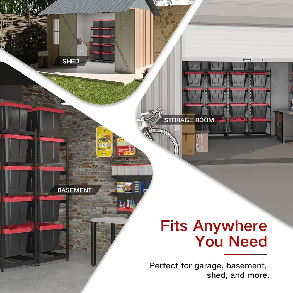 27 Gallon Storage Bin Rack Organizer, Heavy-Duty Tote Storage Rack, 5-Tier St...