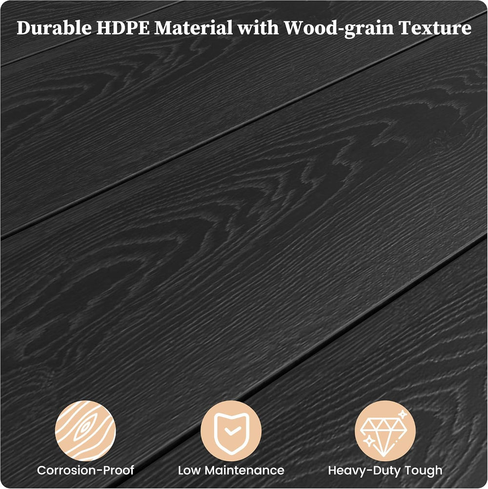 HDPE Outdoor Coffee Table, Black
