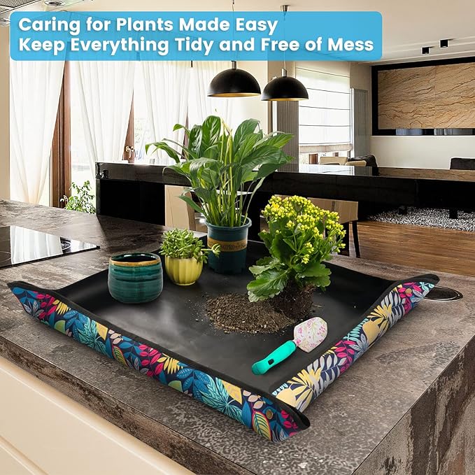 3PCS 29.5" x 29.5" Repotting mat for House Plant Care and Dirt Spil...