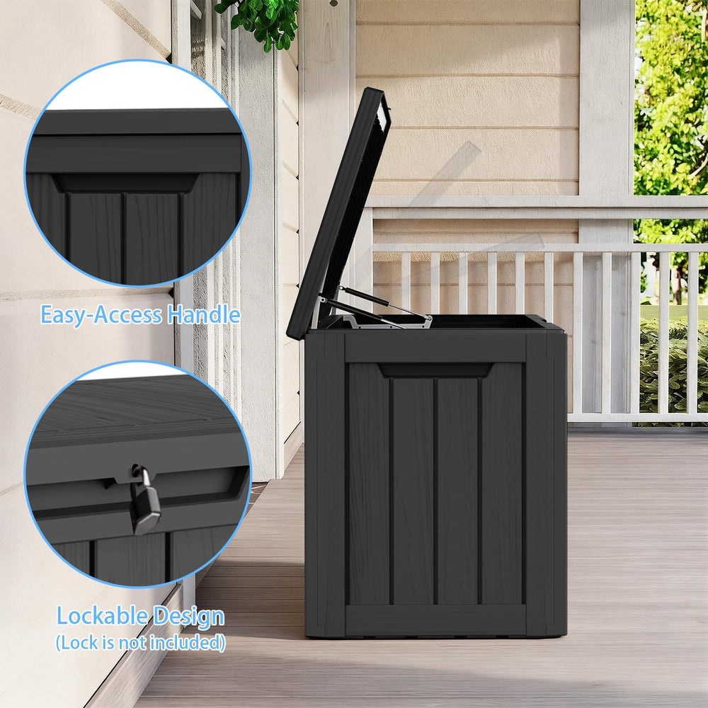85 Gallon Outdoor Deck Box, Resin Waterproof Storage Box With Lockable Lid, U...