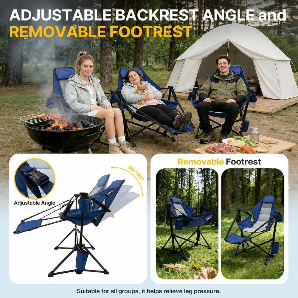 Hammock Camping Chair with Footrest, Oversized Swinging Chairs