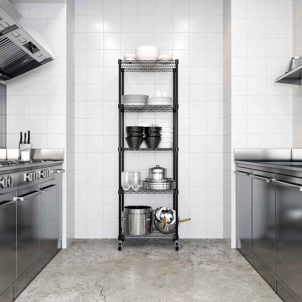 UltraDurable 5-Tier NSF Wire Shelving Unit, 24"W x 18"D x 75"H...