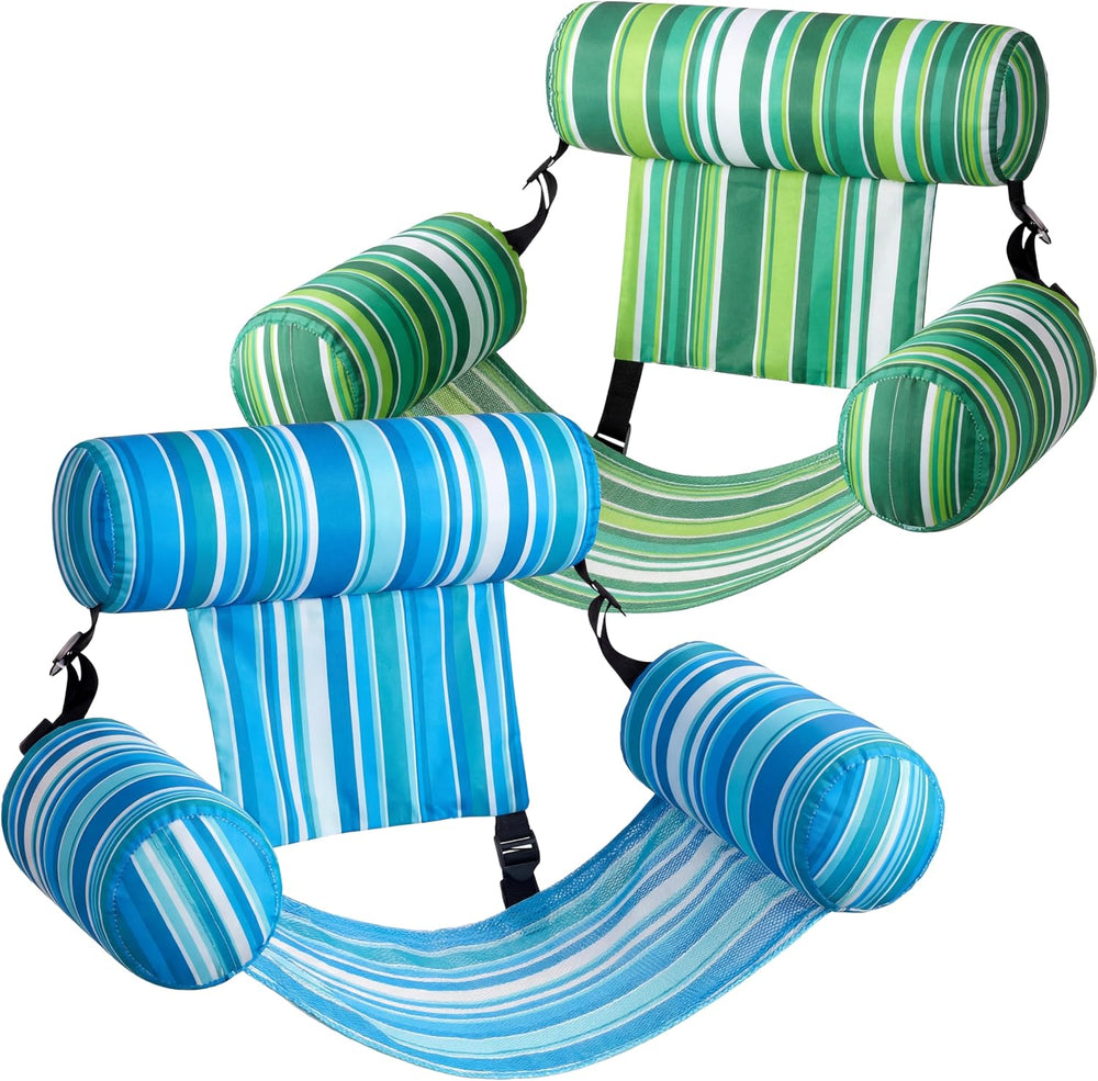 SLOOSH Inflatable Pool Floats Adult,2 Packs Floating Lounge Chairs,Blow up Po...