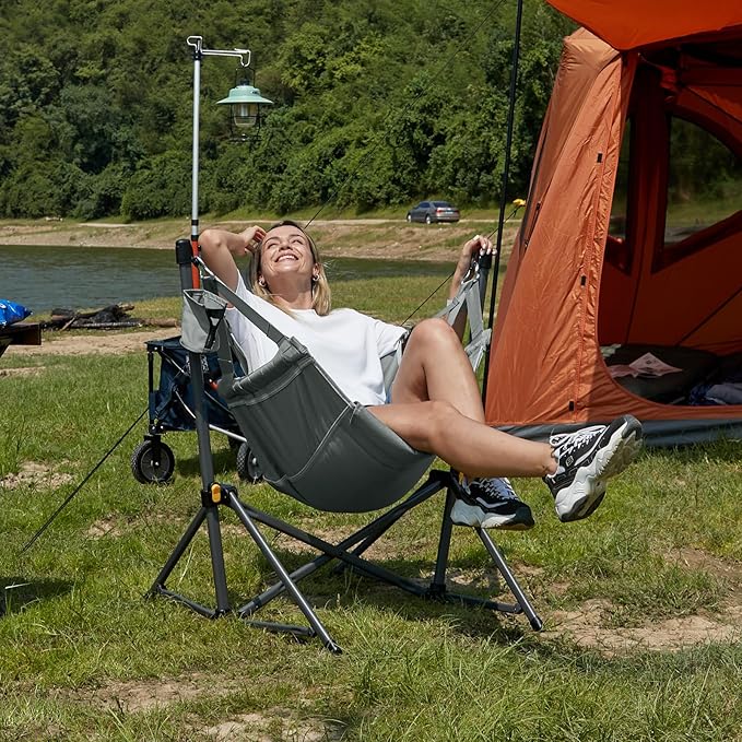 Timber Ridge Hammock Camping Chair with Adjustable Backrest, Heavy Duty Foldi...