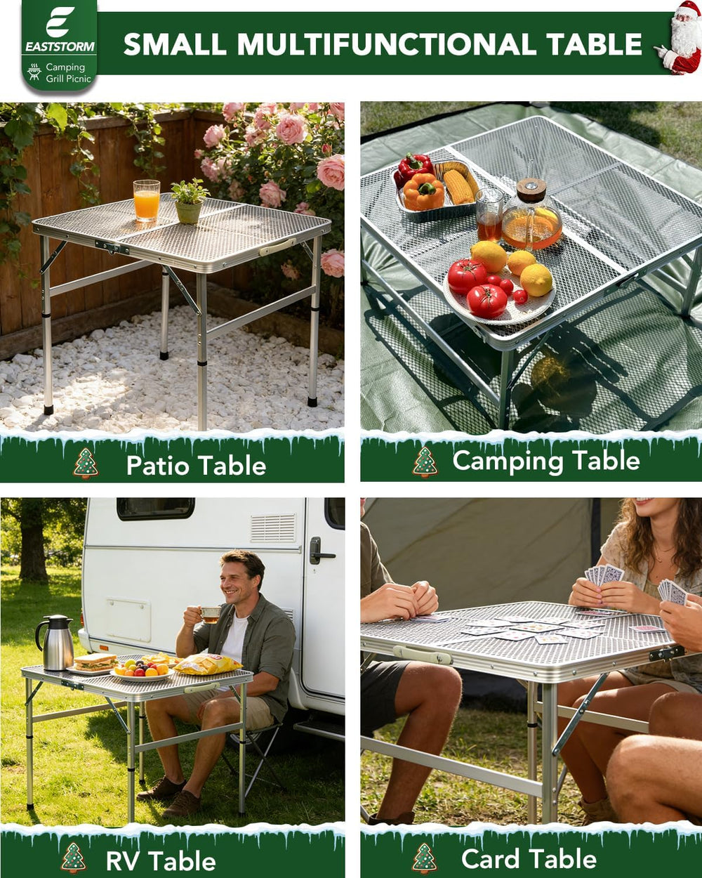 Square Folding Card Table with Adjustable Height (12" & 26"), S...