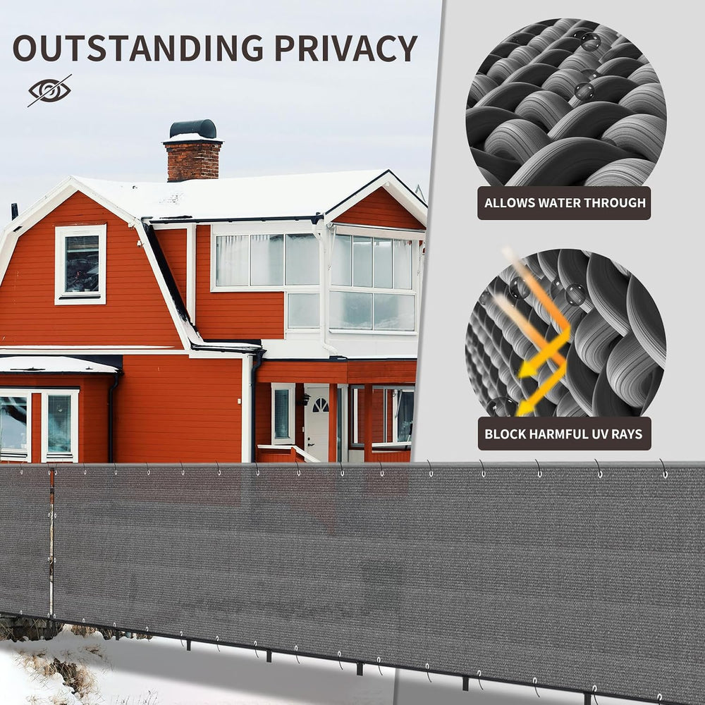 LOVE STORY Custom Size 2.6' x 11' Balcony Privacy Screen Cover, Dark ...