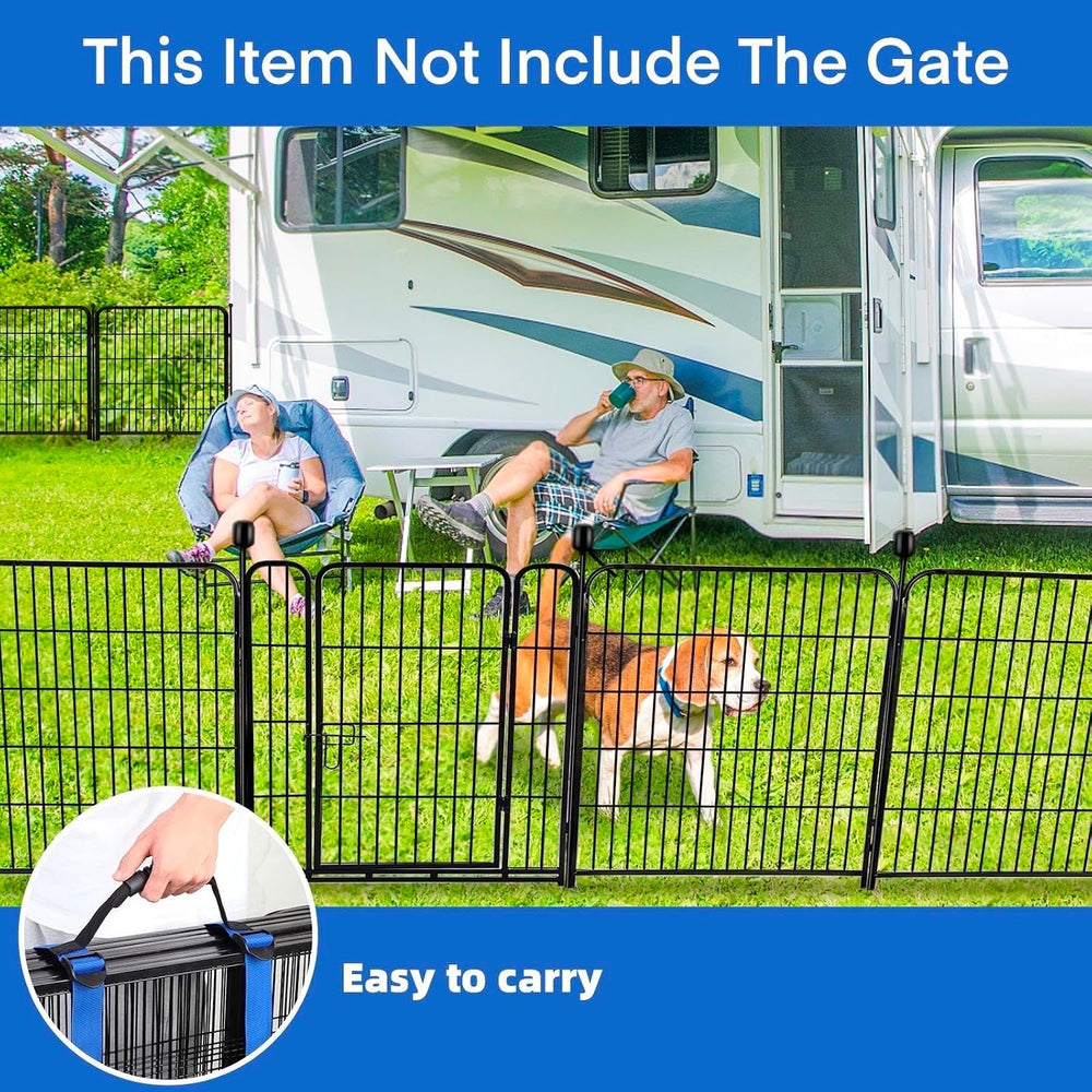 ADAVIN No Gate Tall Garden Fence, 48in 8 Panels Dog Fence Outdoor for Yard | ...