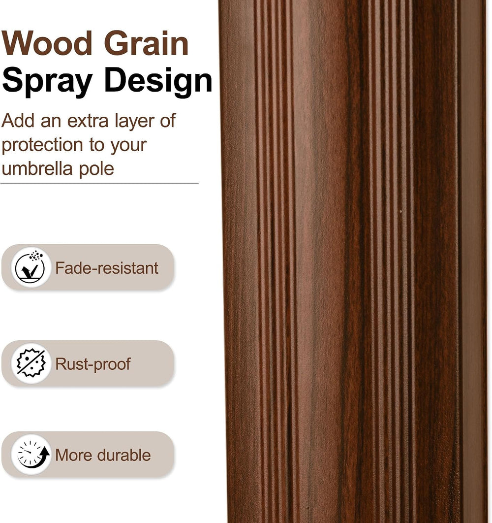 10x13FT Cantilever Outdoor Patio Umbrellas with Base, Double Top Wood Pattern...
