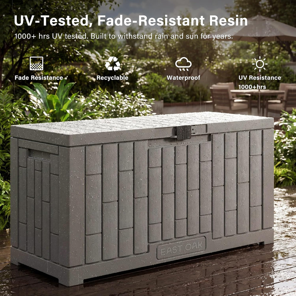 EAST OAK Outdoor Storage Box, 60 Gallon Deck Box Indoor and Outdoor Use, Wate...