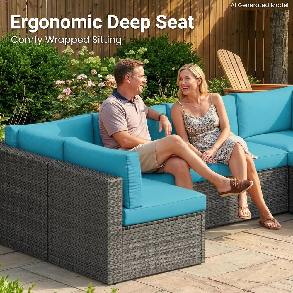 Patio Sectional Furniture Set, Outdoor Sectional Furniture for All-Weather