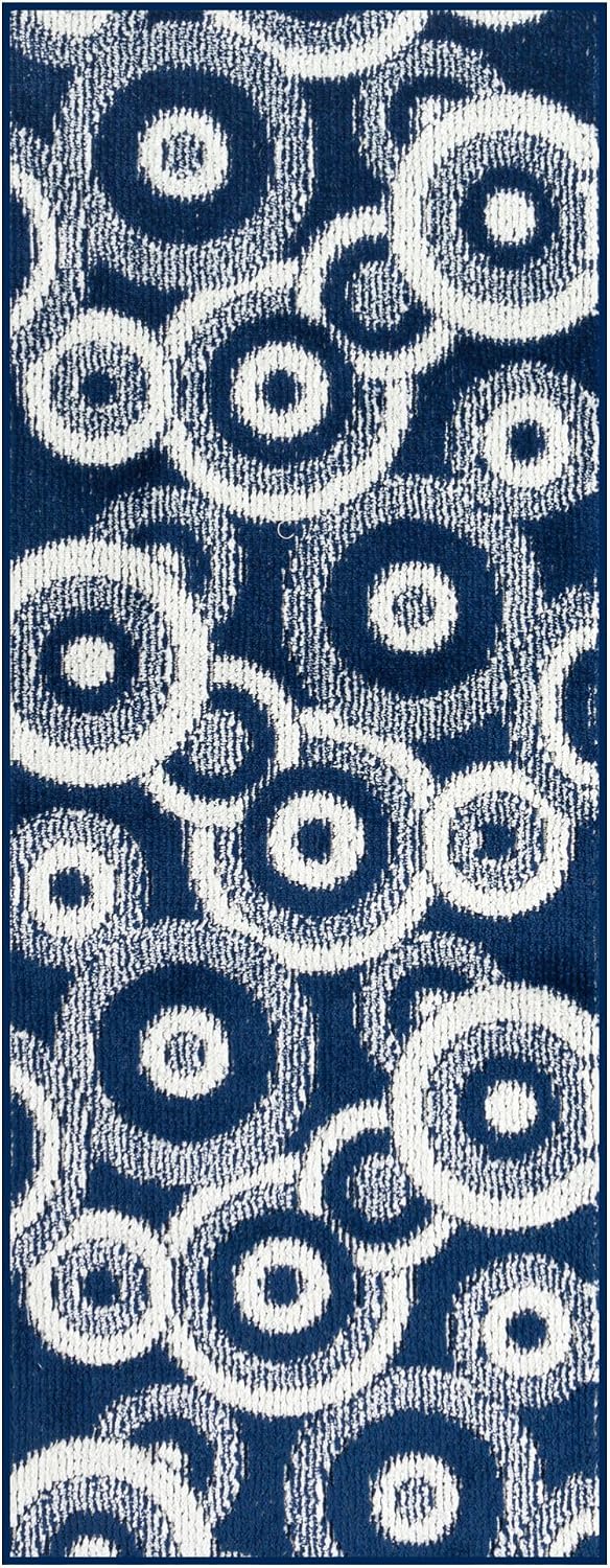 25 ft Extra Long Blue Hallway Runner Rug | Non-Slip & Machine Washable | ...