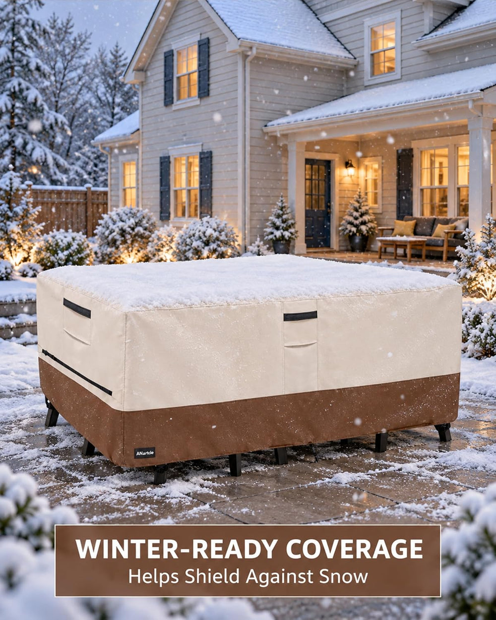 Outdoor Furniture Covers Waterproof, 111L x 74W x 28 inches, Beige