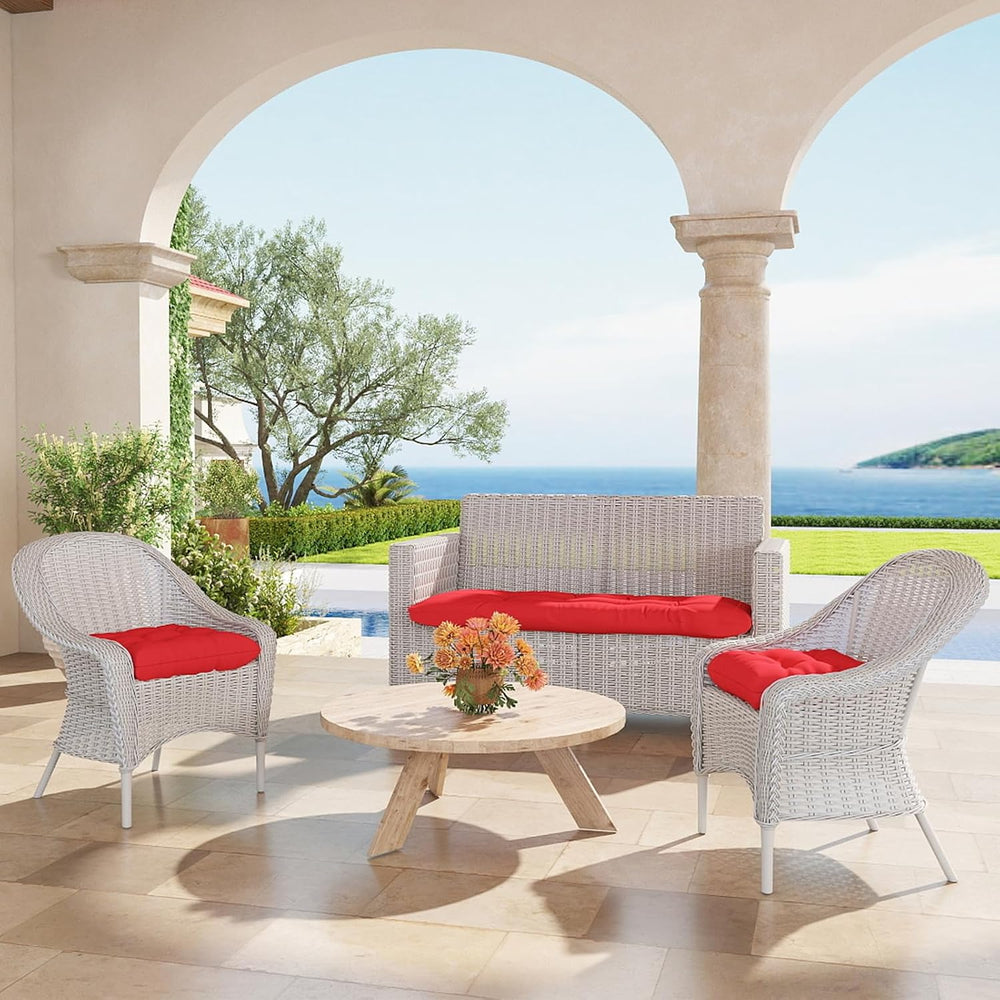 Outdoor Bench Cushion 44x22x4 Inch Loveseat Pad, Red