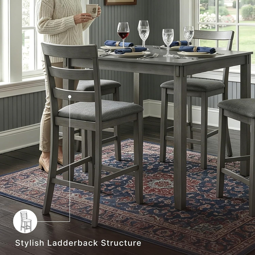 Signature Design by Ashley 5-Piece Square Counter Height Dining Set, Gray