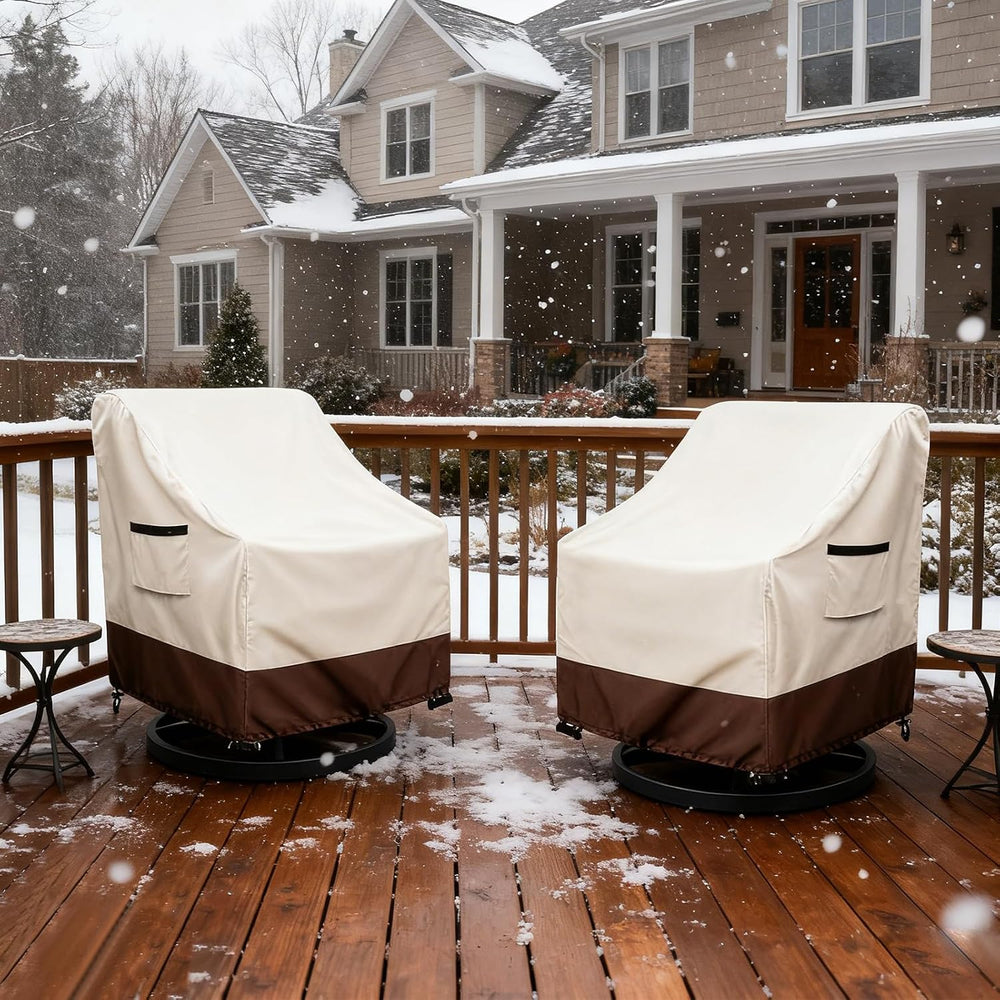 Outdoor Swivel Chair Covers Waterproof, 2 Pack 600D Heavy Duty Patio Furnitur...
